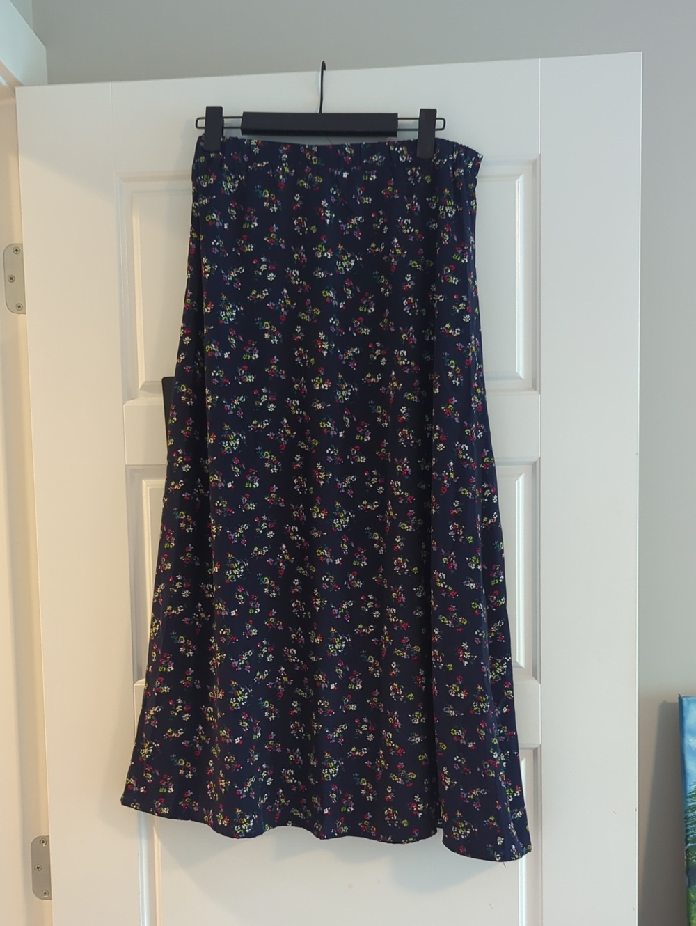 Lulu's Navy Floral Split Midi Skirt - Picture 3 of 6